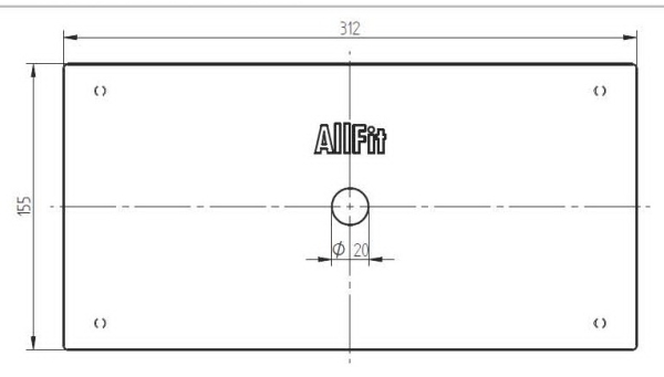 Allfit  Deckel V4A, zu 071001 (312 x 155 mm)